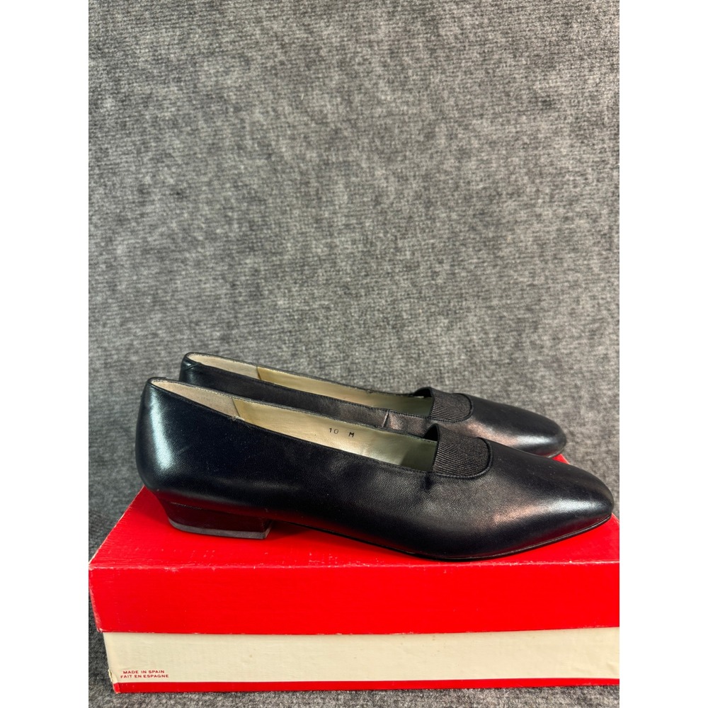 Vtg NWB Liz Claiborne Kelly Navy Nappa Leather Flats Spain Almond Loafers 10 M